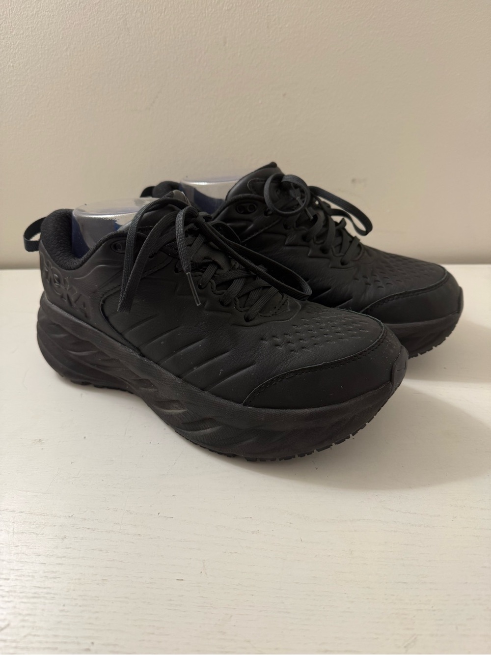 Hoka One One Bondi SR Wide 1129351-BBLC Womens 8.5 D Running Shoes Black Sneaker
